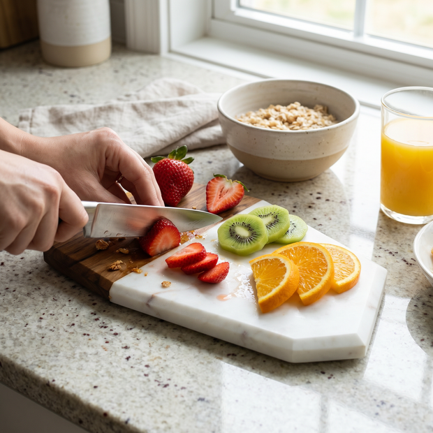 Geometric Marble Wooden Chopping Board