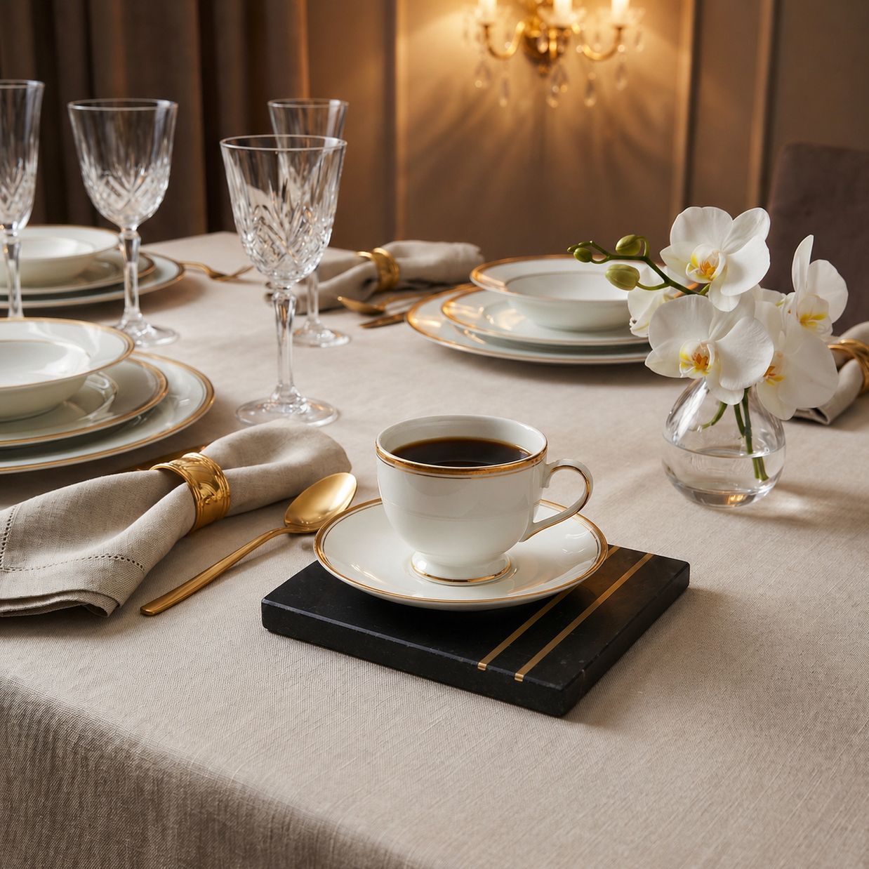 Black Marble Coaster Set