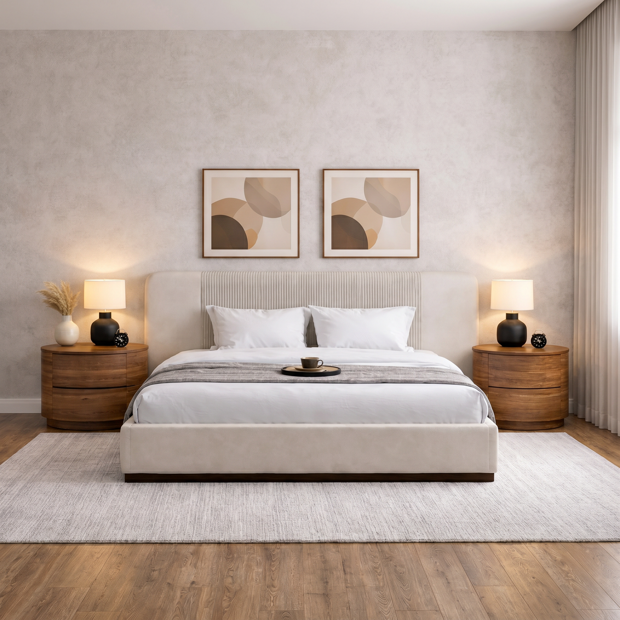 Orion Flute Upholstered Bed