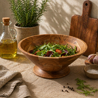 CrownVista Pedestal Wooden Bowl