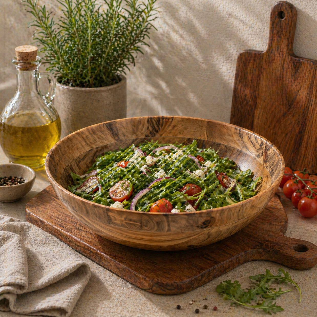 TerraGlow Wooden Serving Platter Bowl