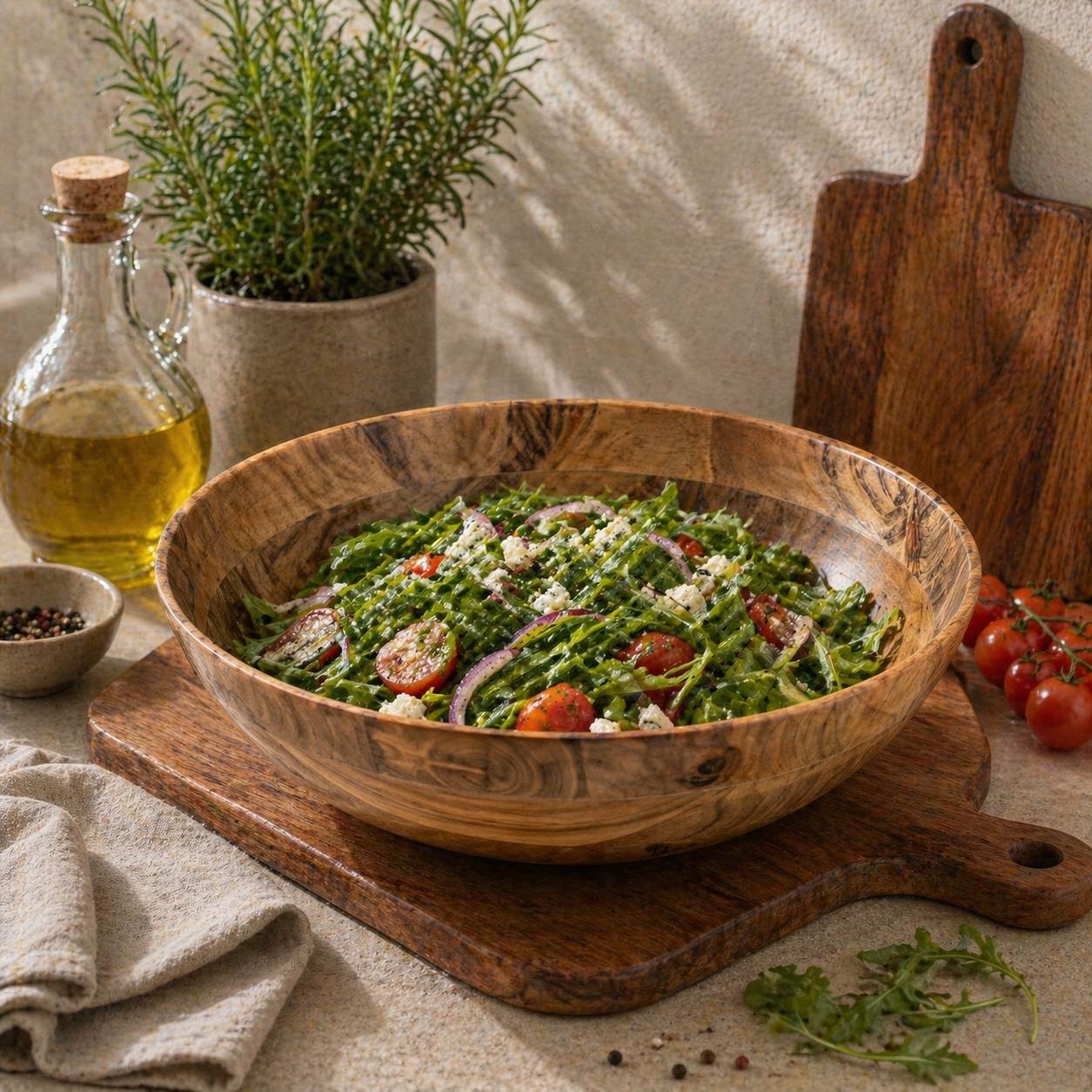 TerraGlow Wooden Serving Platter Bowl
