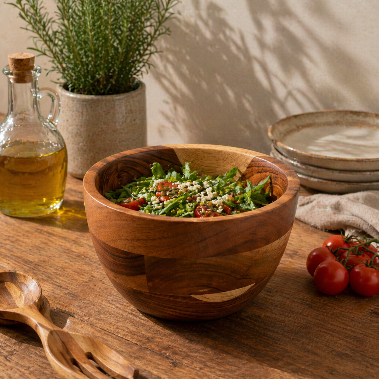 TimberGlow Handcrafted Wooden Snack Bowl