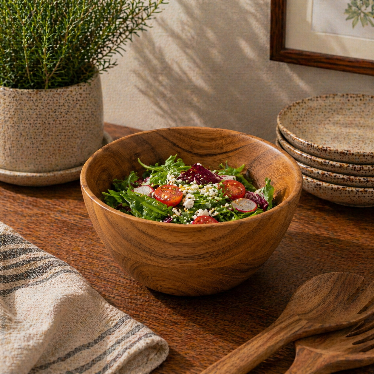 EarthTone Handcarved Serving Bowl