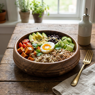 WoodlandCraft Round Wooden Serving Bowl