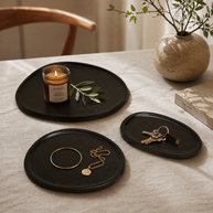 NoirStone Wooden Tray Set ( Set Of Three )