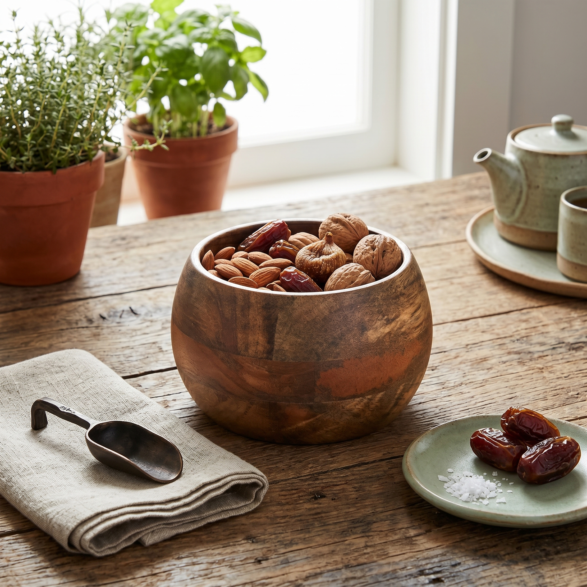 EarthGlow Rustic Wooden Bowl