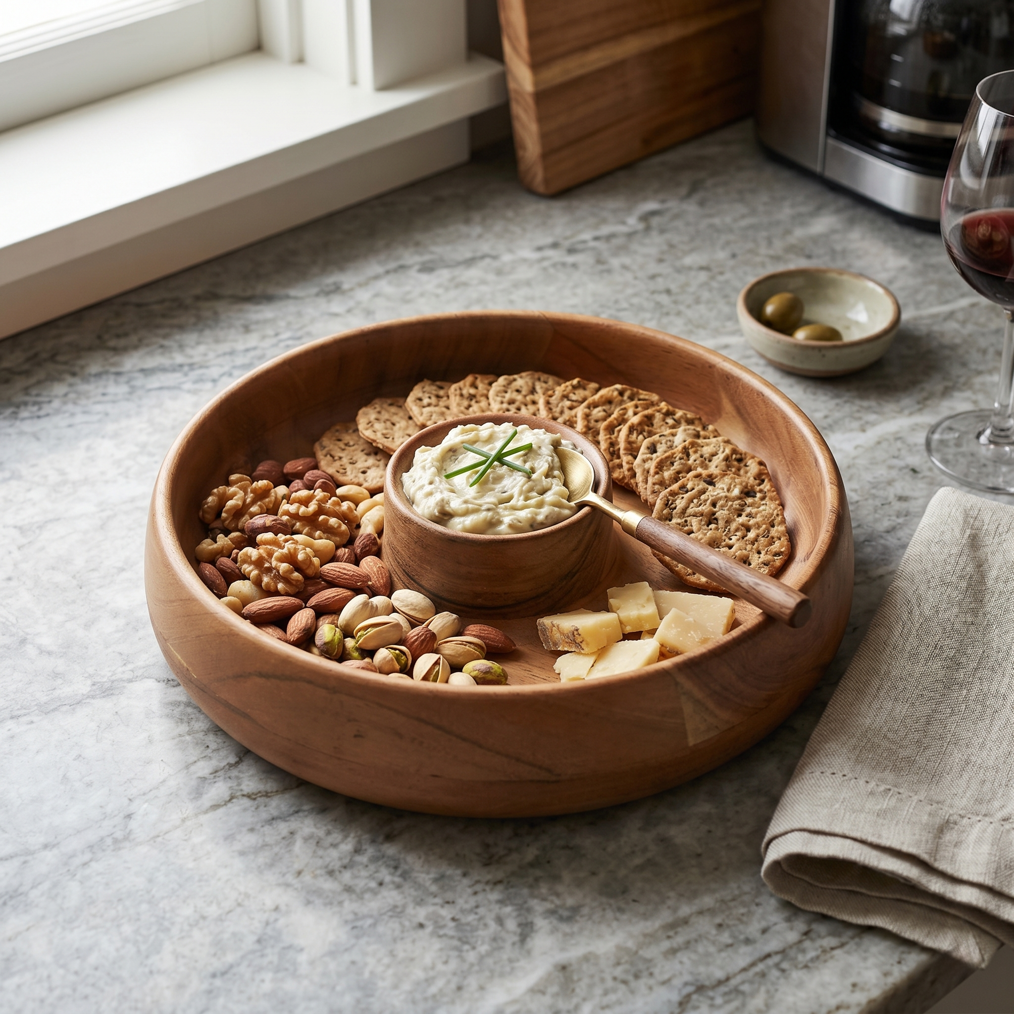 TimberServe Dip & Snack Tray