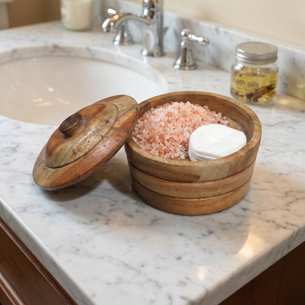 Natural Wood Kitchen Canister