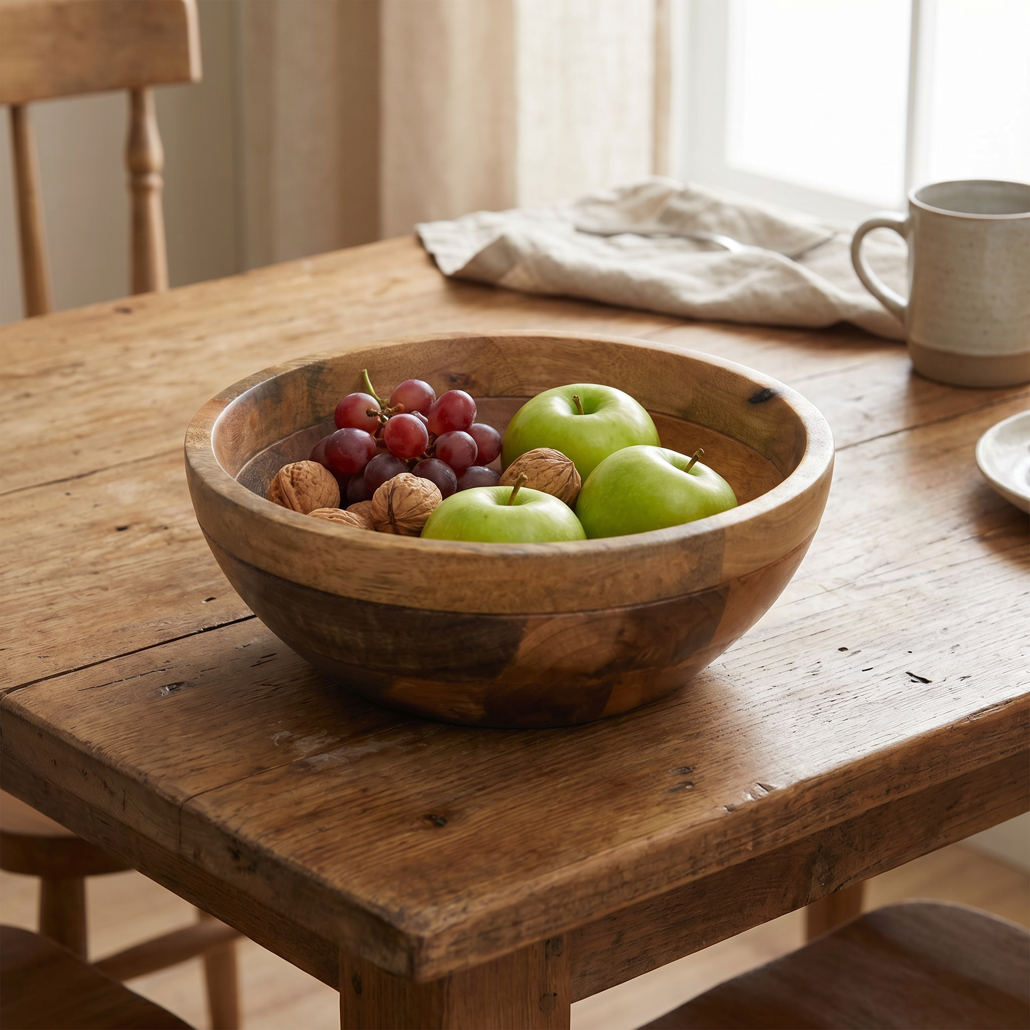 Rustic Patchwood Serving Bowl