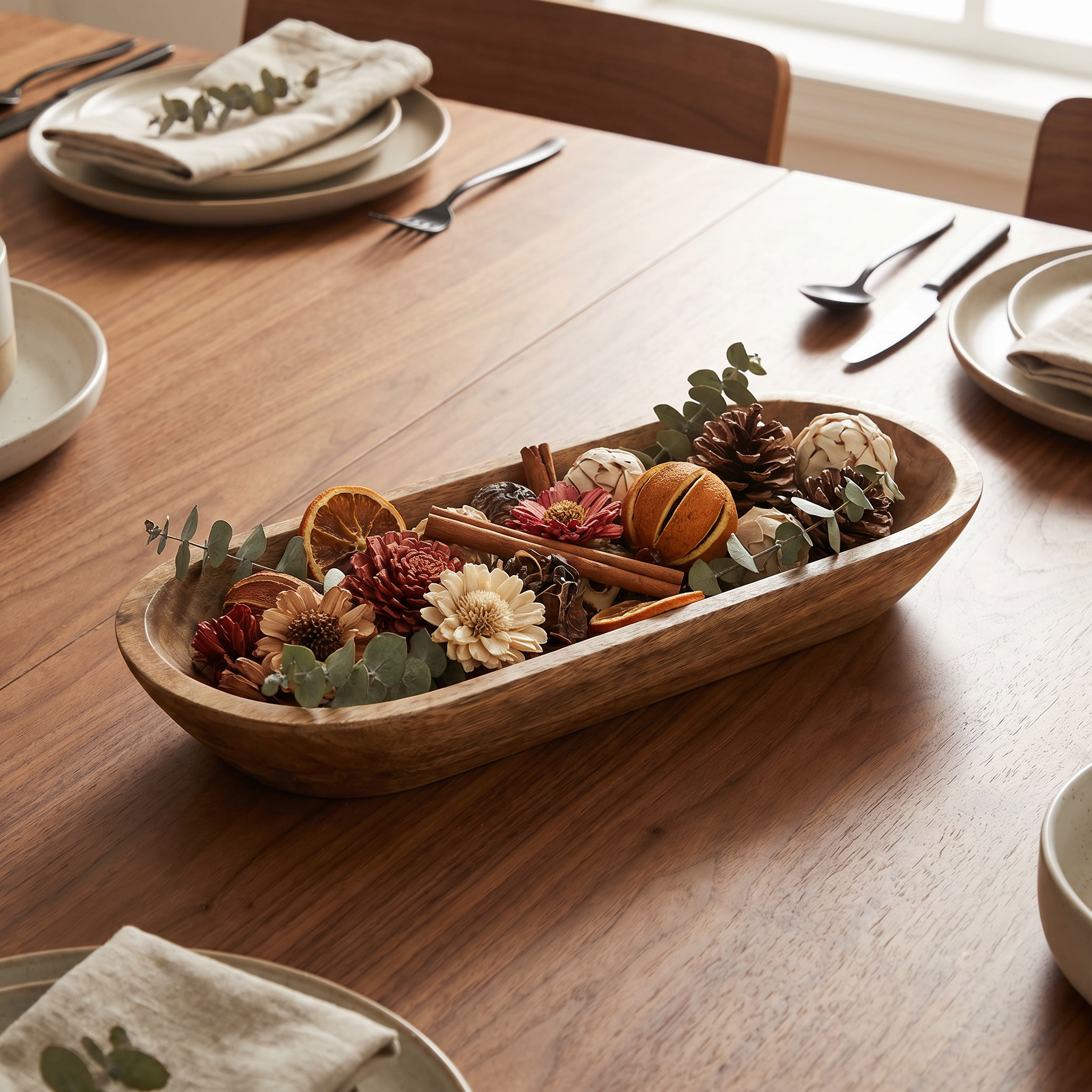 Rustic Oval Wooden Serving Tray
