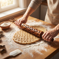 Textured Wooden Rolling Pin