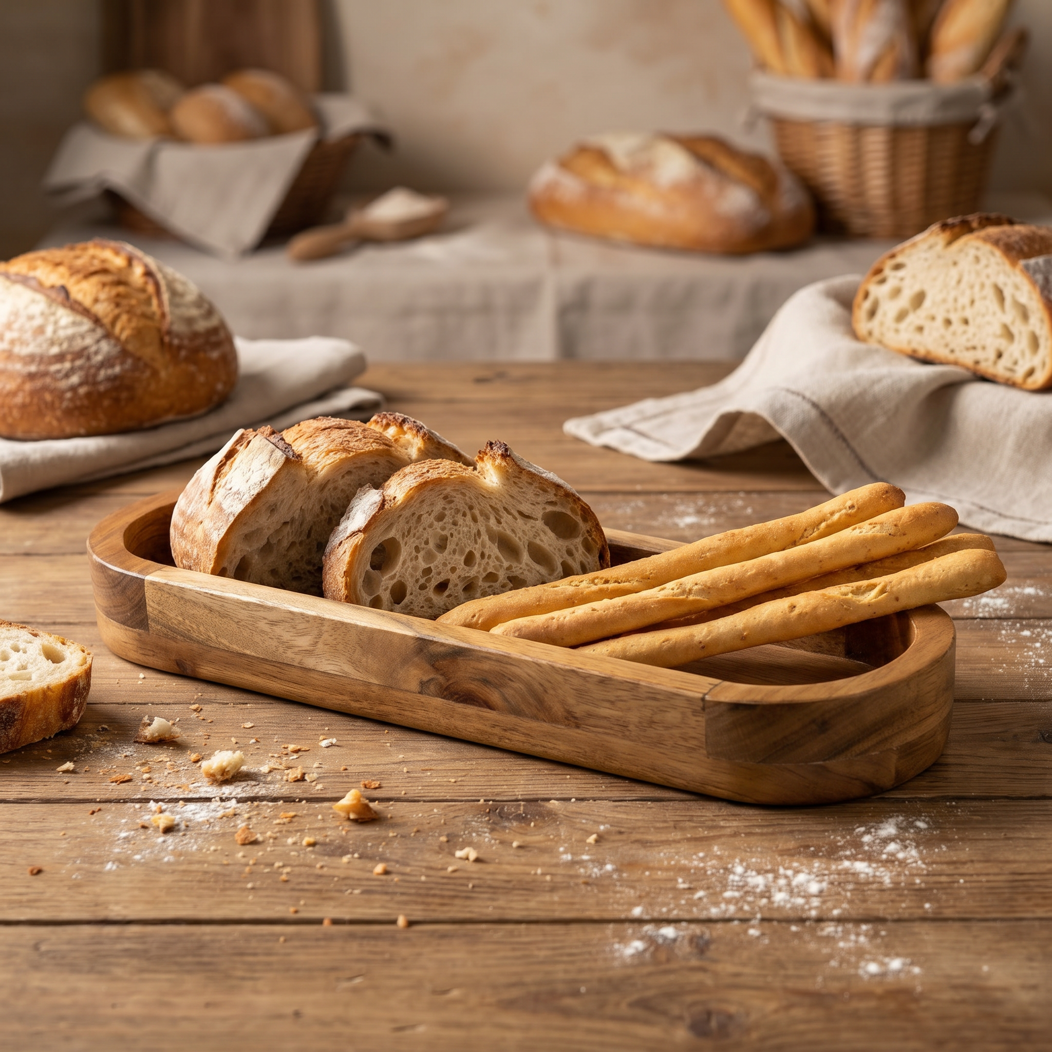 Wooden Bread Serving Tray