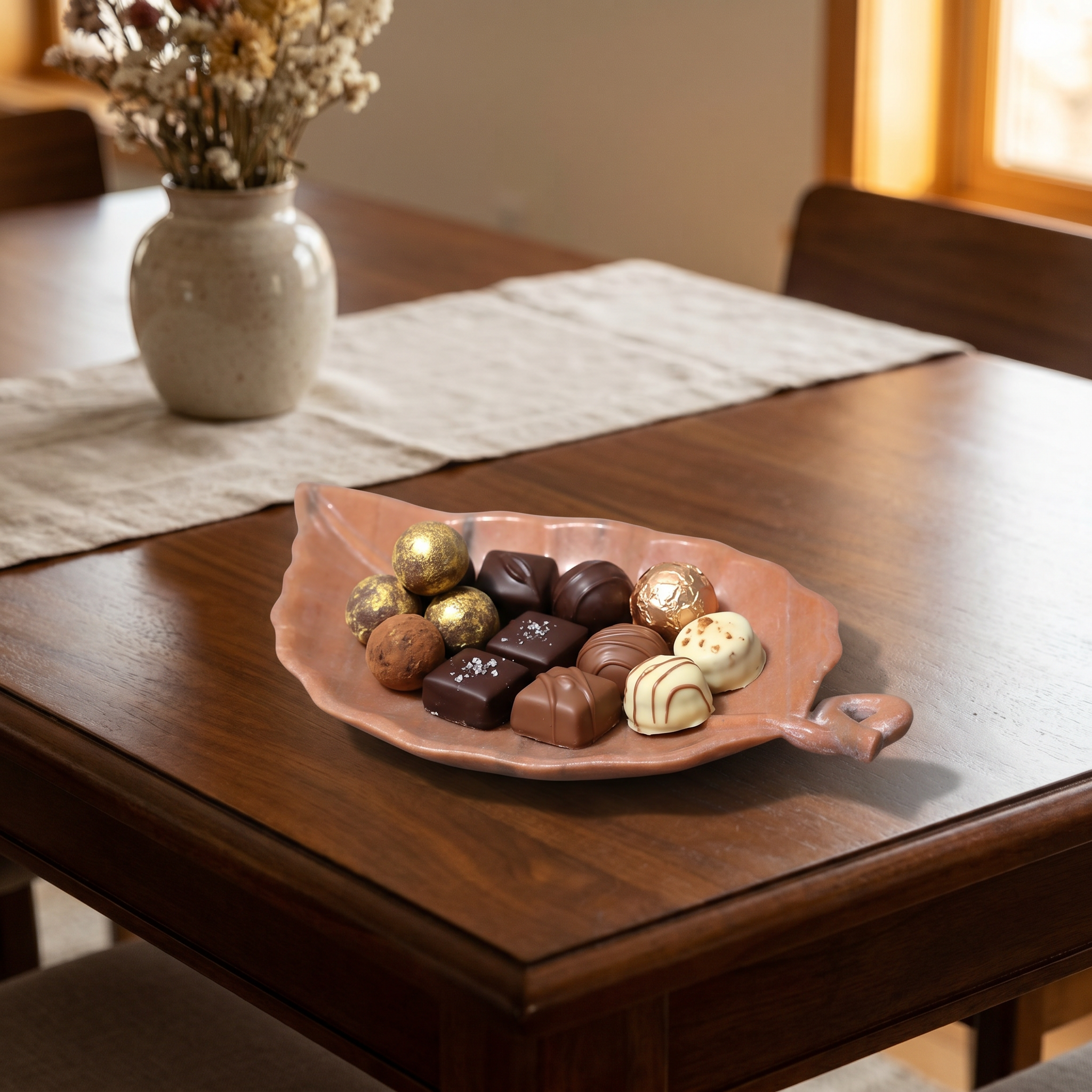 Leaf Shaped Marble Decorative Tray