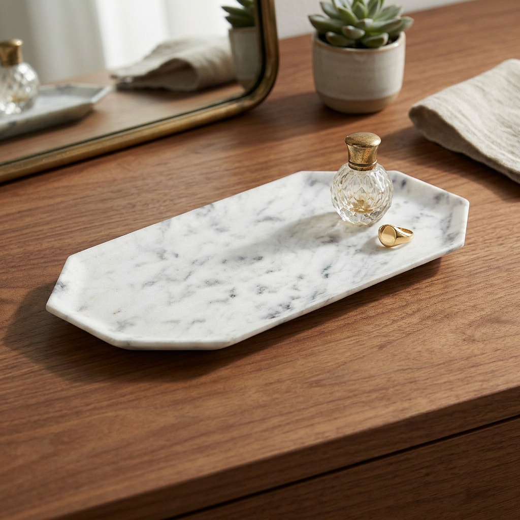 Geometric Marble Serving Platter