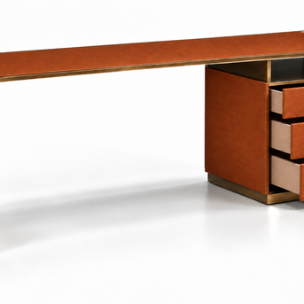 Aureven Leatherette Strap Executive Desk