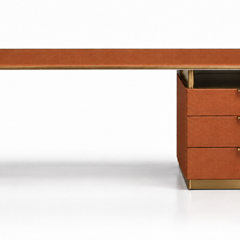 Aureven Leatherette Strap Executive Desk