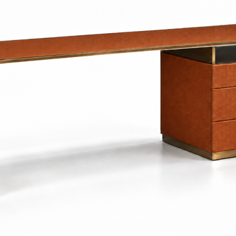 Aureven Leatherette Strap Executive Desk