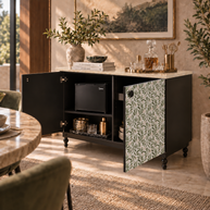 Verdura Bar Cabinet – Botanical Green & Marble Top