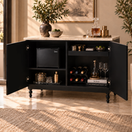 Verdura Bar Cabinet – Botanical Green & Marble Top