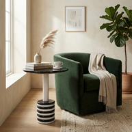 Stratum Monochromatic Marble Accent Table
