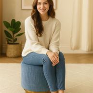Velora Azure Ottoman
