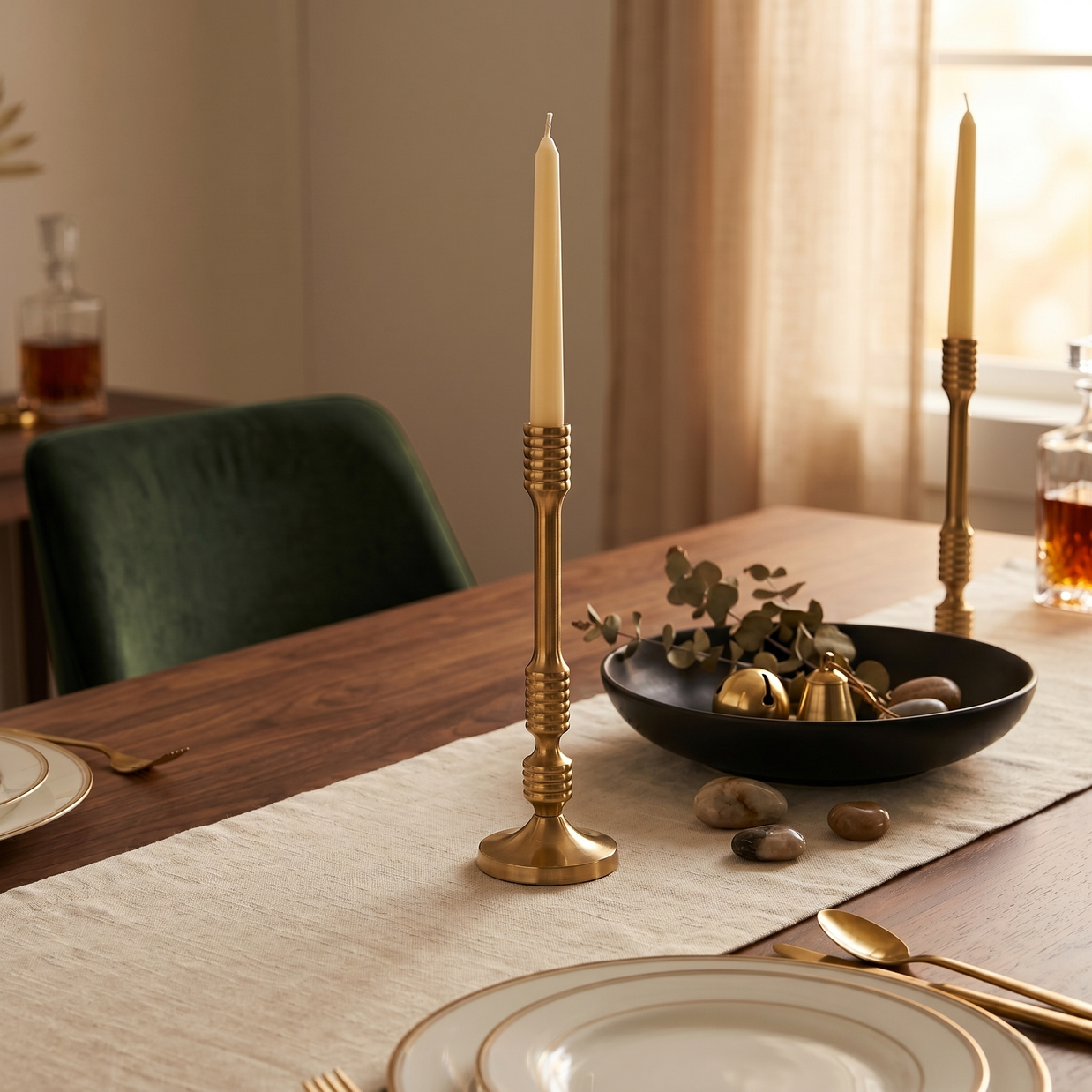Celestique Golden Pillar Candlestick