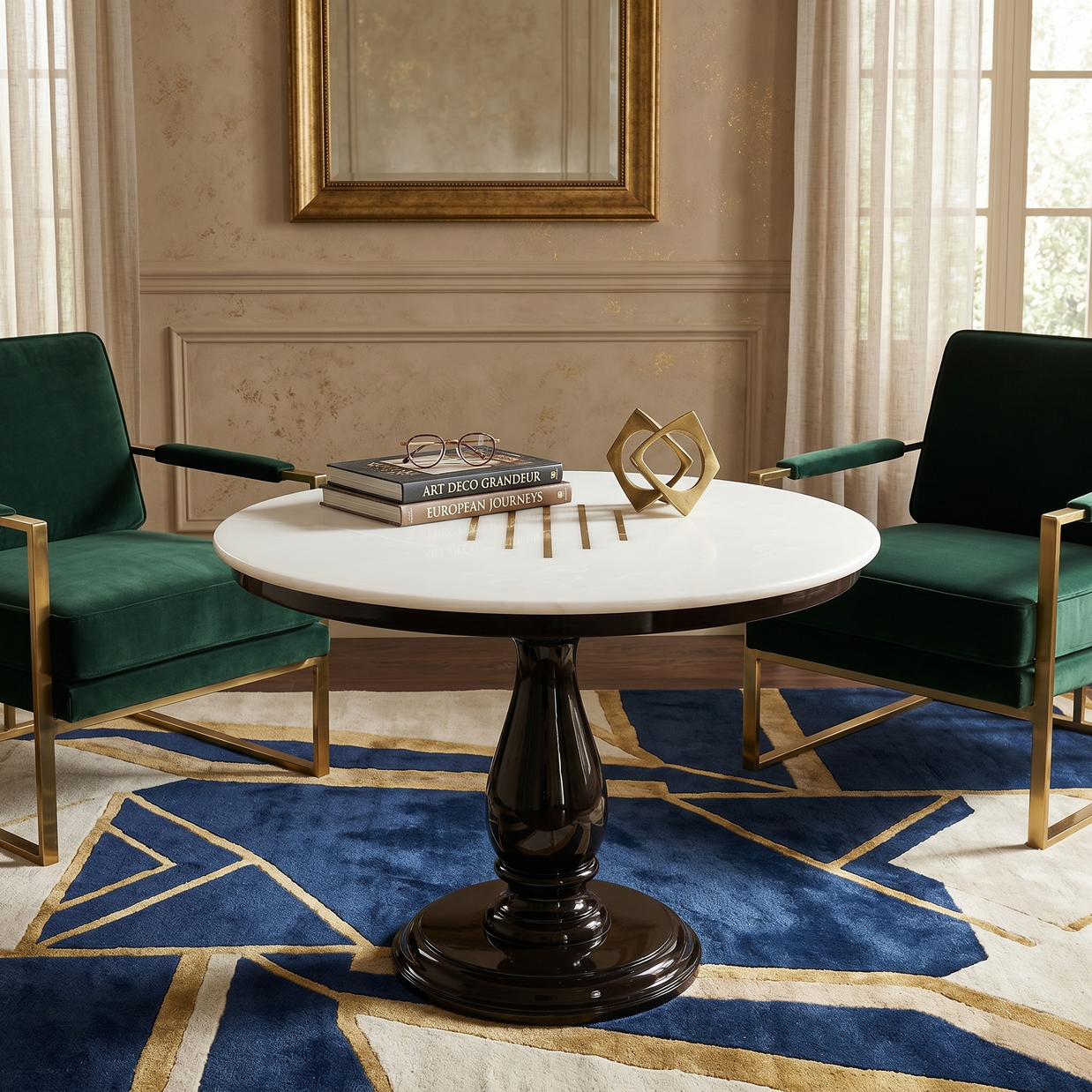 Orion Geometric-Inlay Accent Table