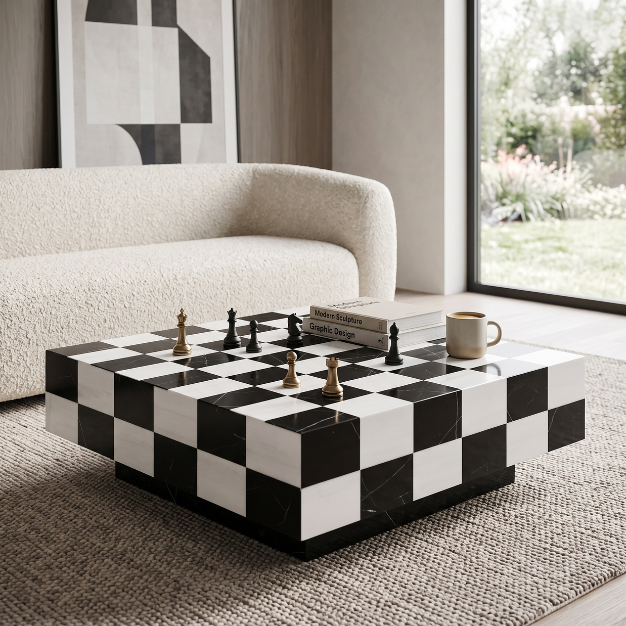 Checkmate Luxury Marble Coffee Table