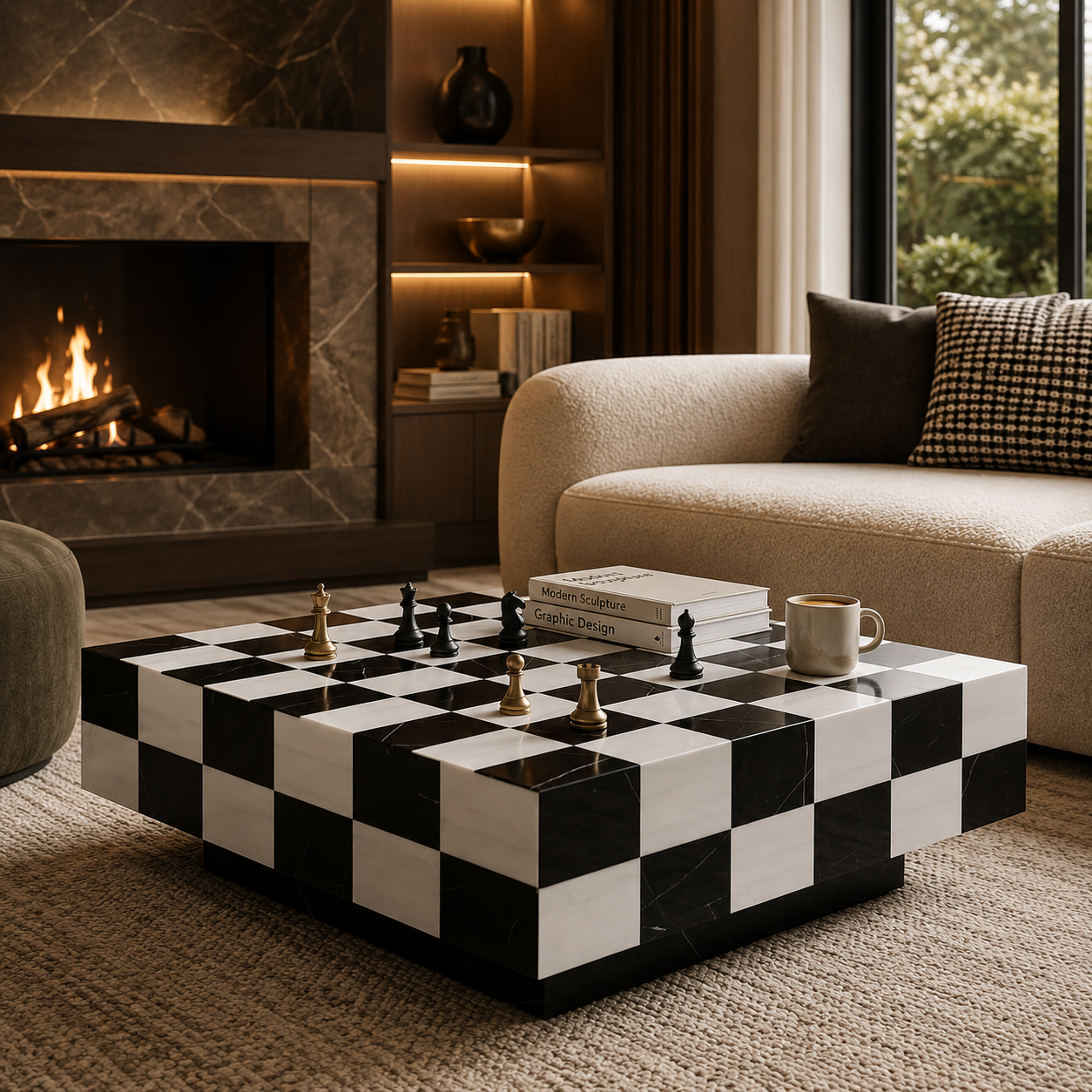 Checkmate Luxury Marble Coffee Table