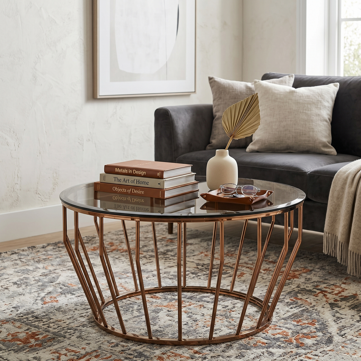 Aurelia Gold Wireframe Coffee Table