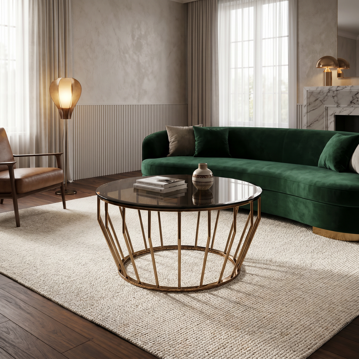 Aurelia Gold Wireframe Coffee Table