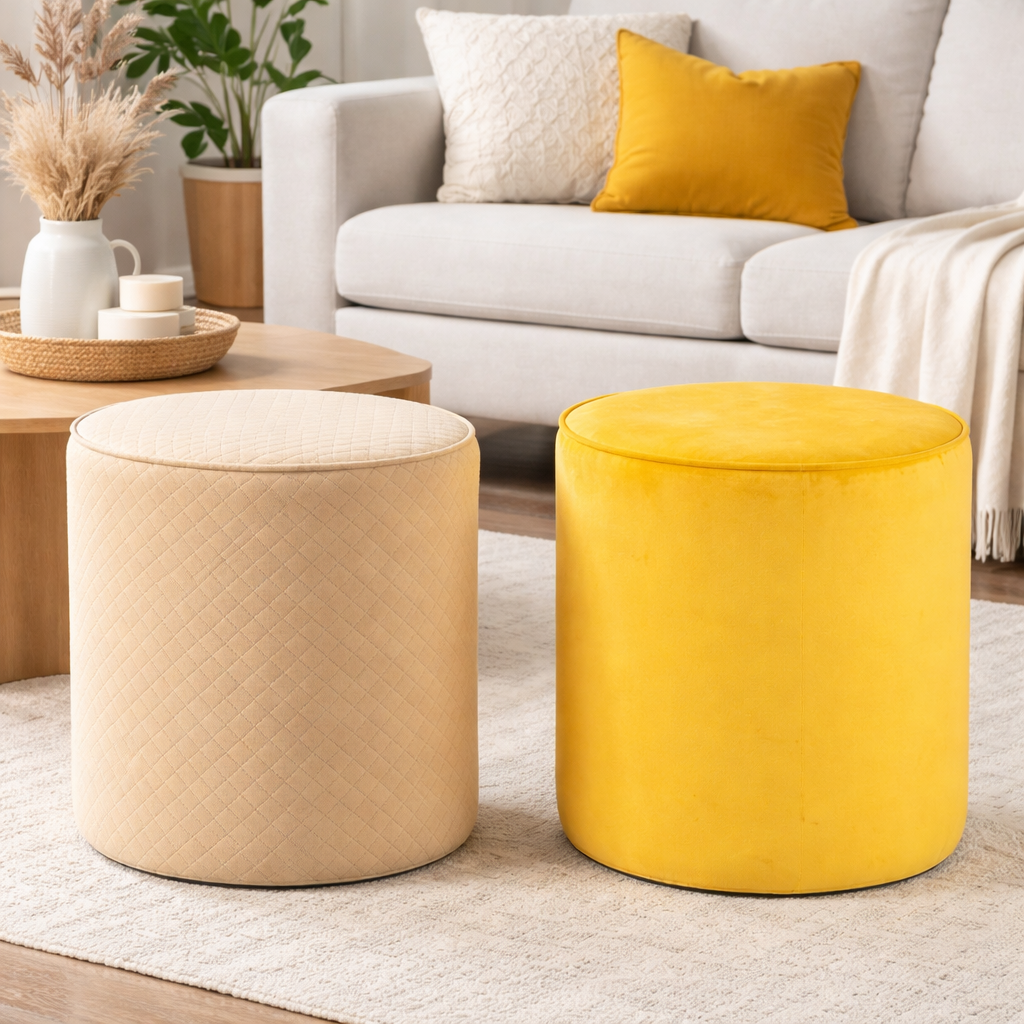 Orbit Velvet Ottoman