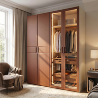 Verona Leather-Wrapped Glass Wardrobe