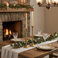 Classic Chalice Beaded Brass Candle Stand Set