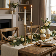 Flared Top Gold Candle Holders