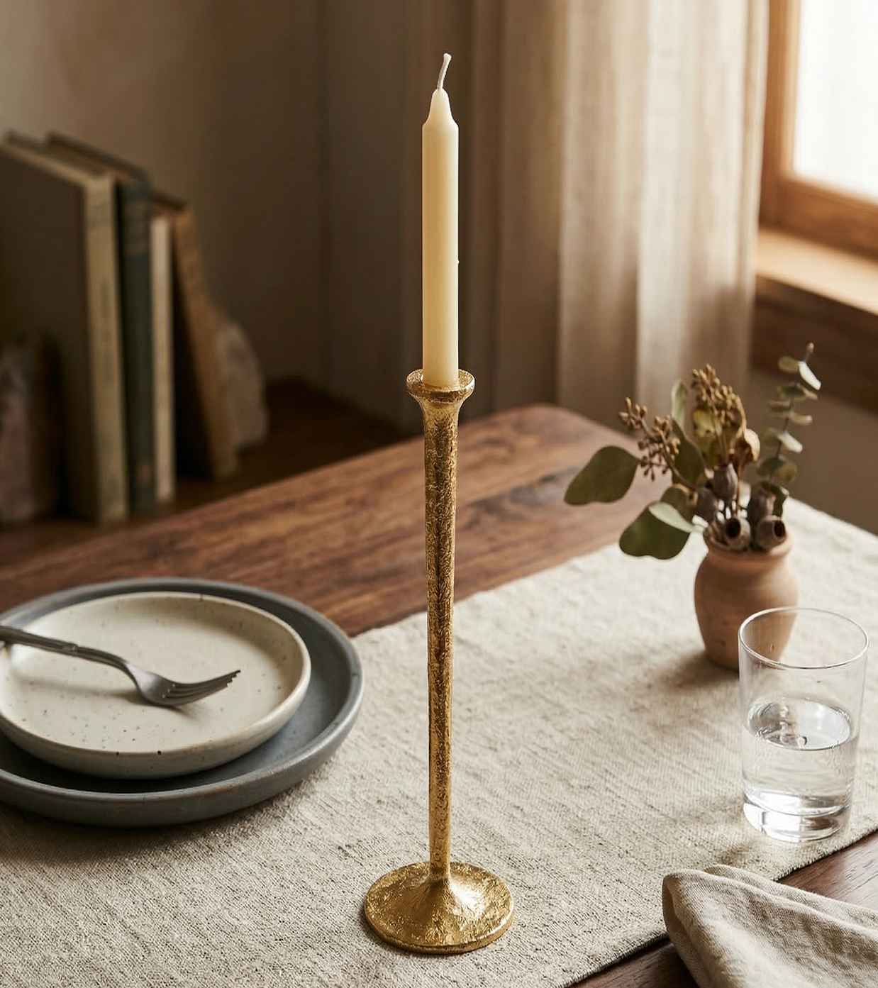 Timeless Slim Gold Candle Holder