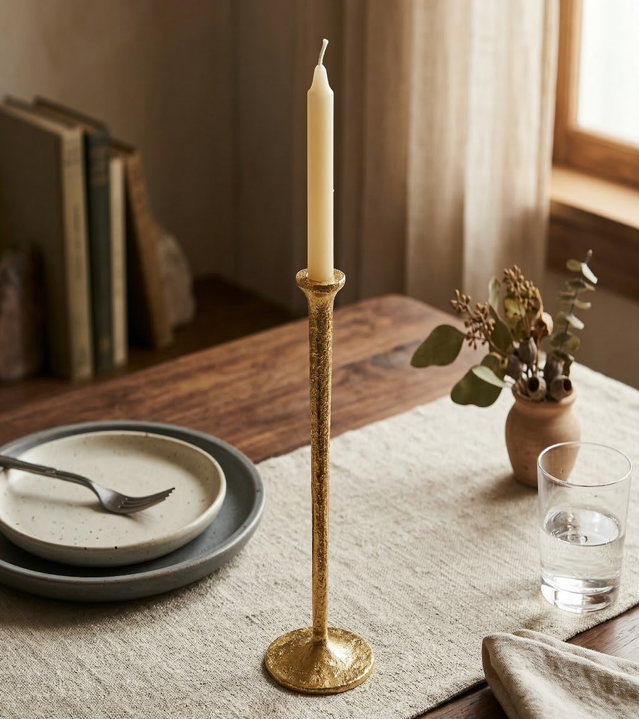 Timeless Slim Gold Candle Holder
