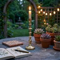 Totem Glow Gold Candle Holder
