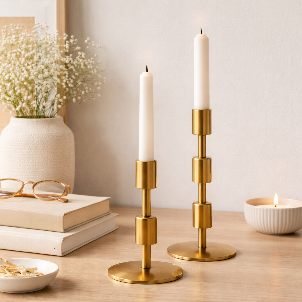 GeoStack Luxe Candle Holders