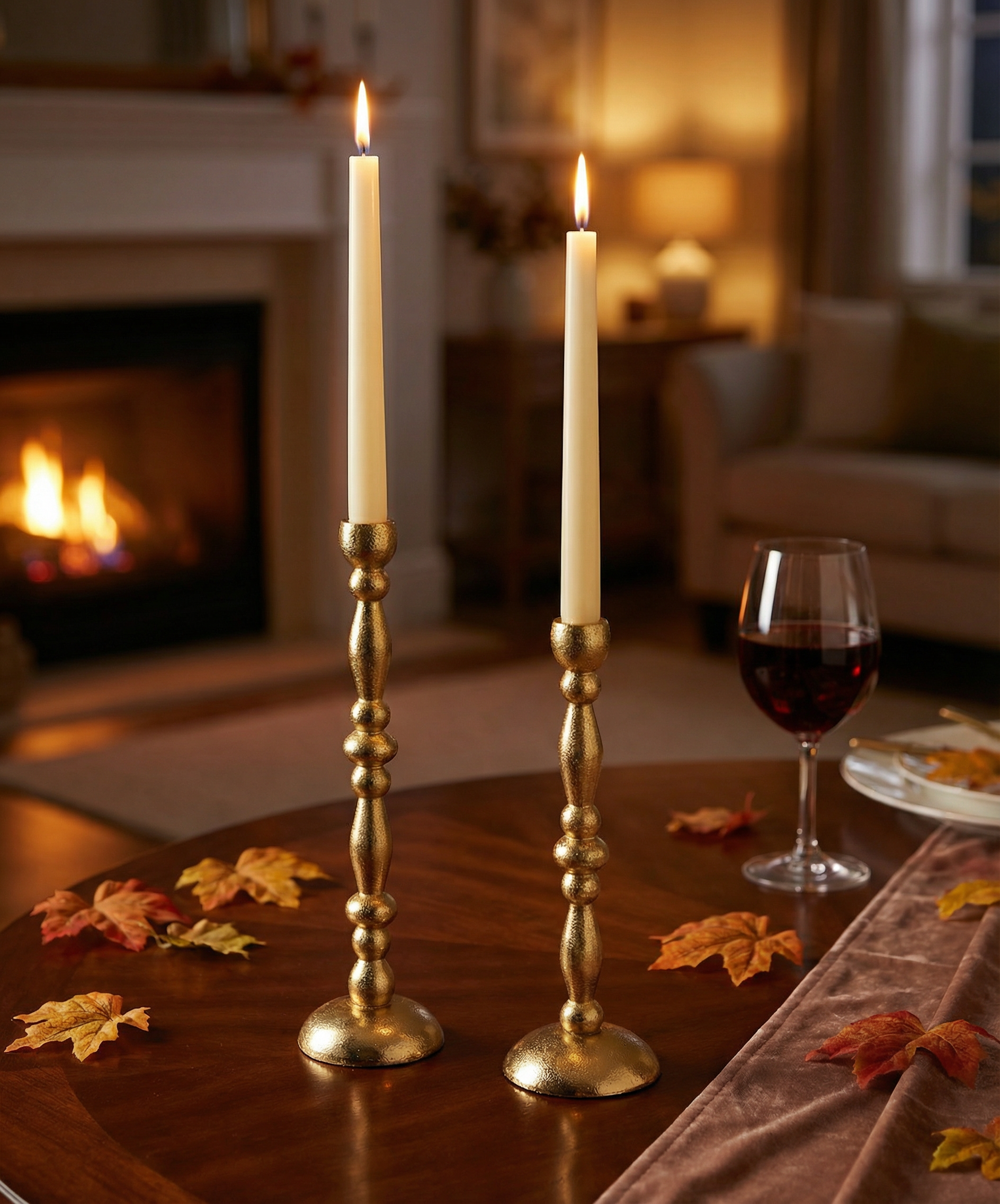 Royal Spindle Brass Candle Holders
