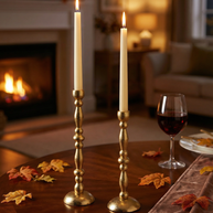 Royal Spindle Brass Candle Holders