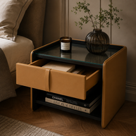SIENNA Luxury Leather Bedside Table