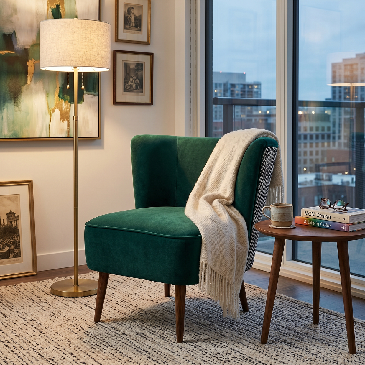 Avalon Tailored Green Velvet Chair