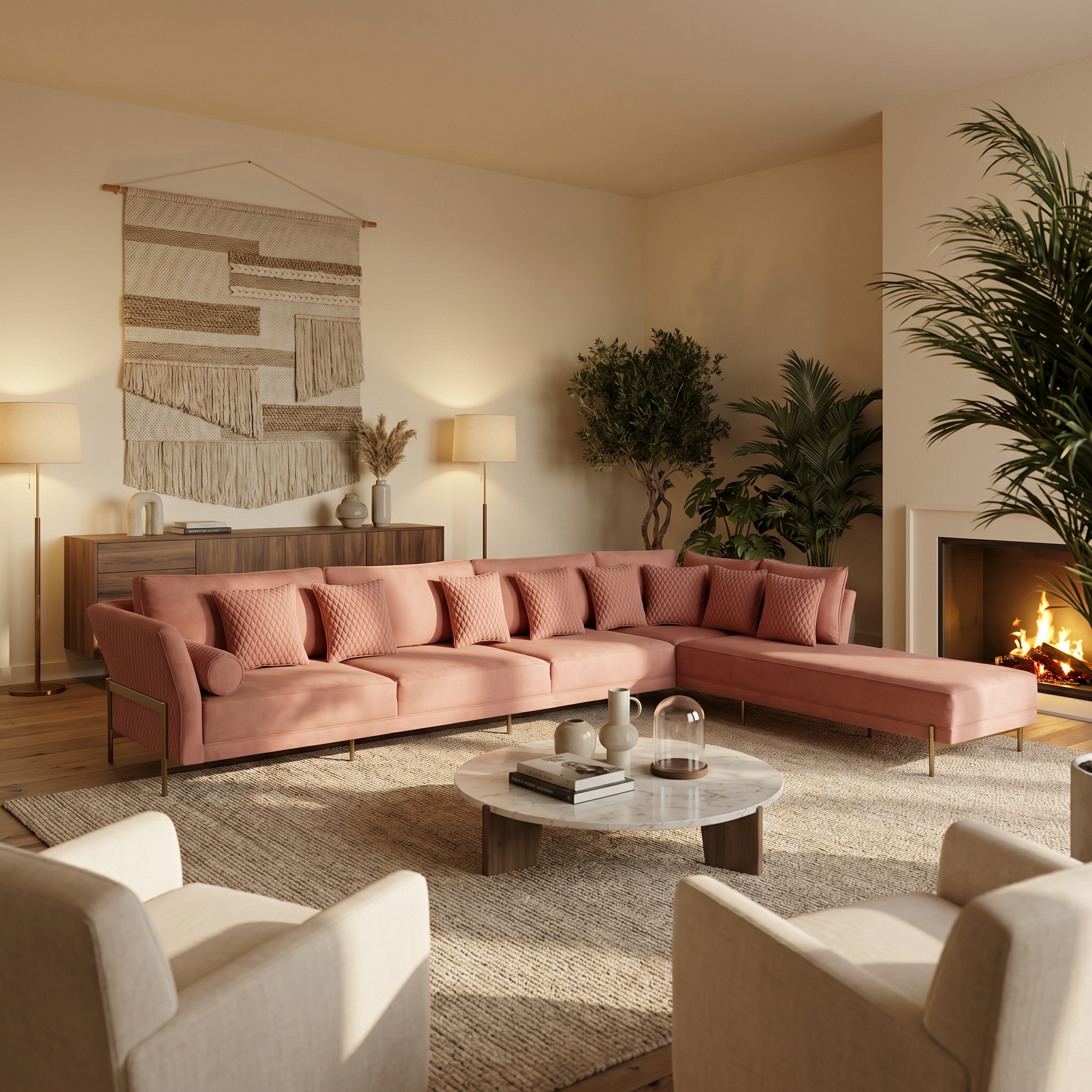 Blush Luxe Sectional Sofa