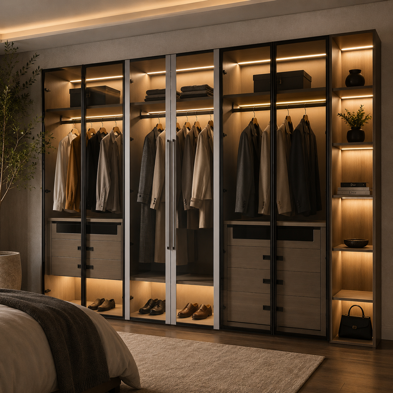Sovereign Glass Walk-In Wardrobe