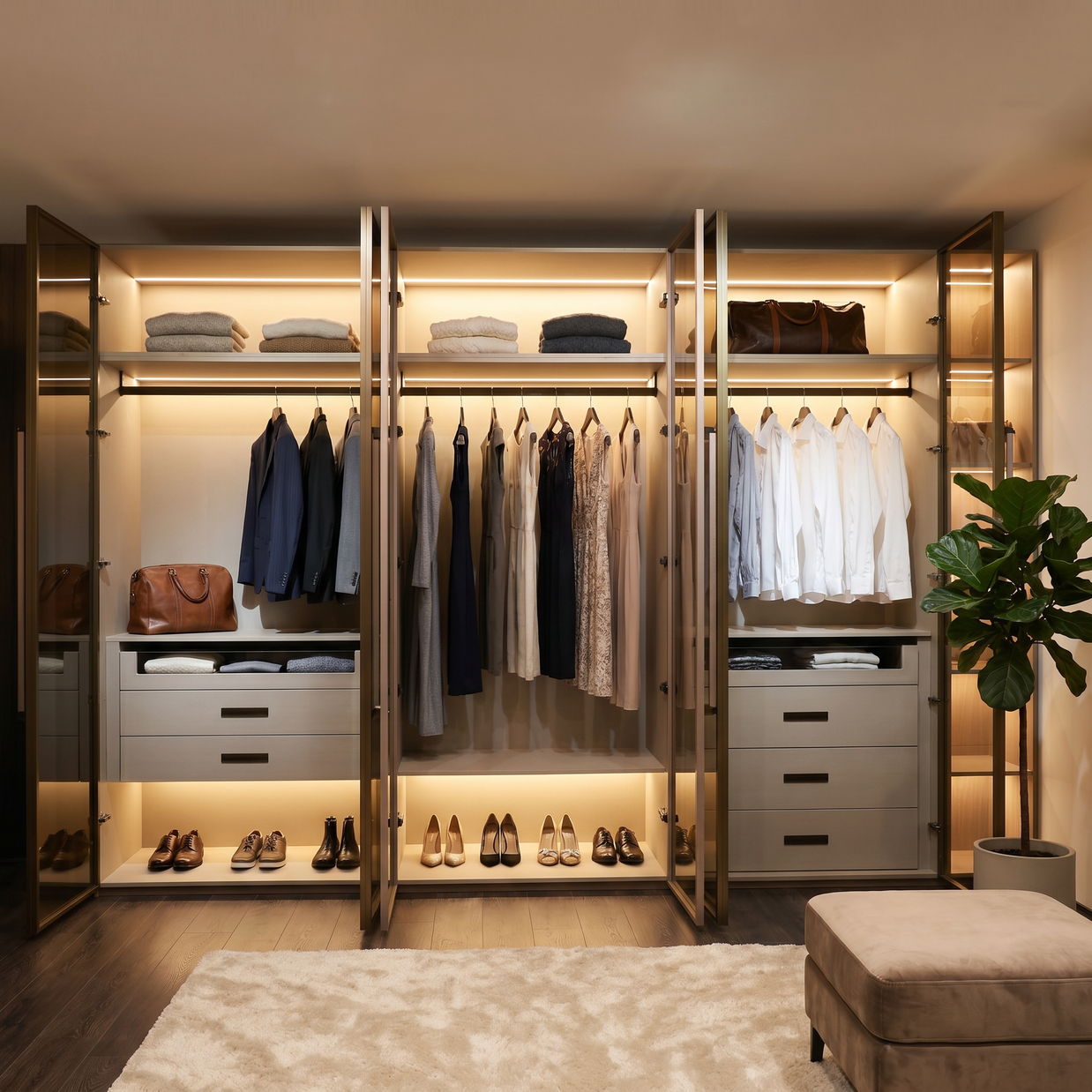 Sovereign Glass Walk-In Wardrobe