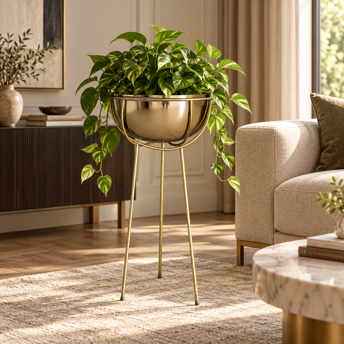 Celeste Luxury Gold Planter