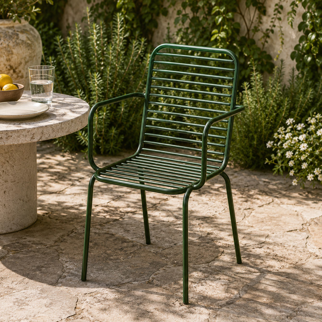 Veranda Hunter Green Slatted Outdoor Dining Chair