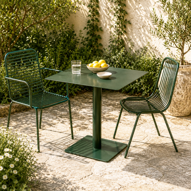 Veranda Hunter Green Slatted Outdoor Dining Table